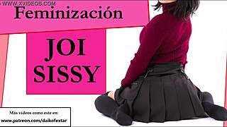 Joi sissy session with feminization, miniskirt, and condom cei for you