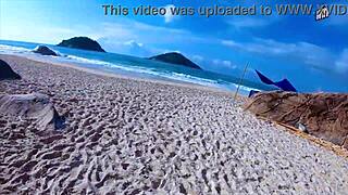 indian woman lets stranger cum on face at nudist beach