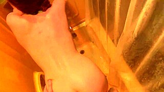 Amateur couple in shower, she throws ass back on dick