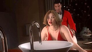 Horny guys slam trans woman in wild cartoon action