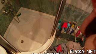 Guy in glasses bangs a slut