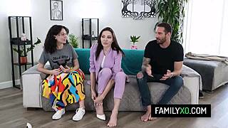 Hot Milf Step Mom Threesome Sex with Husband and Stepdaughter Agatha Delicious Satine Summers