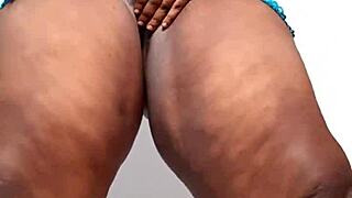 thick thighs and big ass in fishnet lingerie teasing neighbors with masturbation