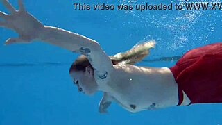 Hot Pool Erotics with Blonde Mimi Cica in Sexy Outfit