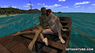 Foxy 3D Lesbian Licked on Boat