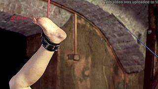 Blonde shy milf feels the intense pain of sole play in extreme session