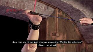 Blonde shy milf feels the intense pain of sole play in extreme session