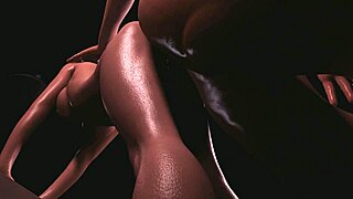 Perky round ass bounces on the table