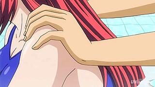 Steamy pool encounter with step sister in taboo hentai
