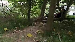 omg, we got caught by strangers in the forest... this brazilian boy barebacks everyone without condom!