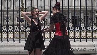 Public humiliation of Spanish slave by mistress in bondage