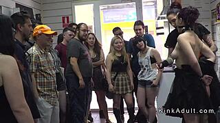 Public humiliation of Spanish slave by mistress in bondage