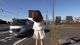 Asian girl hitchhikes with no money