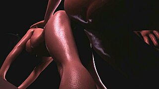 Perky round ass bounces on the table