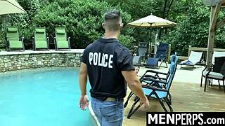 Gay Officer Dominates Twink Suspect in Intense Garage Stripsearch