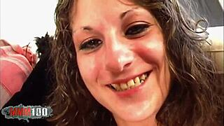 Skinny French babe, wow, taking on a hot threesome double!