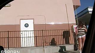 Girl sucks through glory hole in bathroom intensely