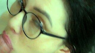 Brunette amateur gets face fucked and cums in mouth