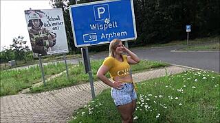 Spontaneous Lina Mila Fucked Hard on Highway!