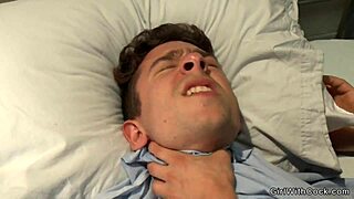 Shemale in lingerie gives oral and anal fucking to make dude cum