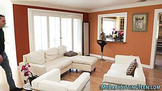 Teen Babysitter Gives Blowjob And Rides Hard