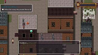 Detective girl exposes small chest near unaware men in steam city part three