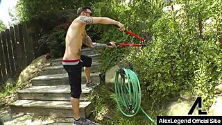 fat dick alex legend slams jodi taylor hard in her backyard session