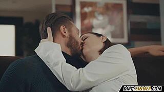 Having Erotic Fun With Brunette Cougar's Natural Tits