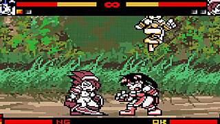 Futanari fighters climax in rough sex fight on the ring.