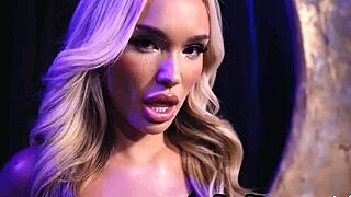 big ass blonde teen rara knupps looks amazing in hot black lingerie, posing softly