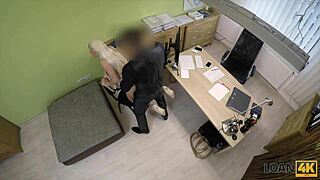 Milf Enjoys Creditor’s Dick in Steamy Office Loan Deal