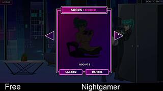 nightgamer's cute girlfriend in erotic anime adventure