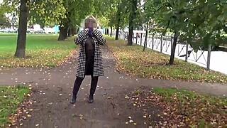 nylon milf with big boobs in sexy transparent walk?