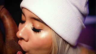 Blonde BBW Latina Deepthroats Cock with Intense Professional Skill on Webcam