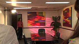 office invitation to dancers leads to group sex filling milfs with two creampies