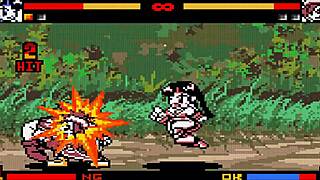 Futanari fighters climax in rough sex fight on the ring.