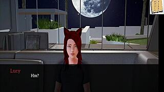 in my new family 52, the redhead with big tits plays a wild erotic game sideways