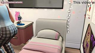 A lovely night with stepsister turns into rough fucking her tight pussy in Sims 4.