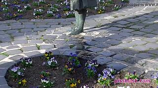 Extreme public pussy squirting and peeing outdoors in detail