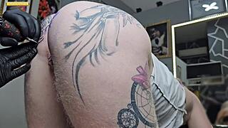 Starting the day with a twist in my anal tattoo session outdoors