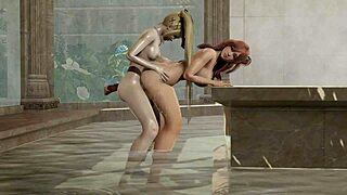 Honoka gets fucked by futanari Marie in this provocative 3D cartoon scene.