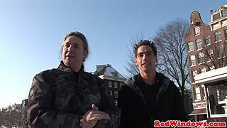 Deepthroating dutch hooker gets jizzed in cowgirl action.