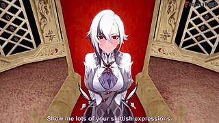 i enjoy this genshin impact arlecchino footwork and blowjob scene in pov version