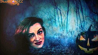 giving demon head in costume