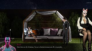 anime girl in sin heels teasing with upskirt views