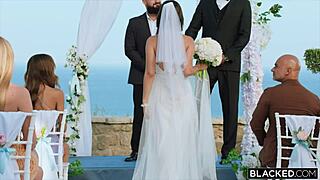 Tushy bride Eve tries first anal at hotel.