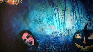 giving demon head in costume