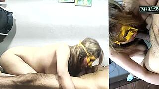 Hey, it hurts my mouth from sucking so much, just take my wet pussy instead!