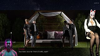 anime girl in sin heels teasing with upskirt views