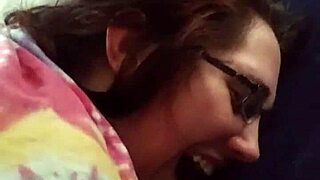 Married man pleases his nerdy wife by fingering her tight pussy and ass